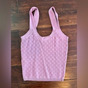 Checkered Slim Scoopneck Tank